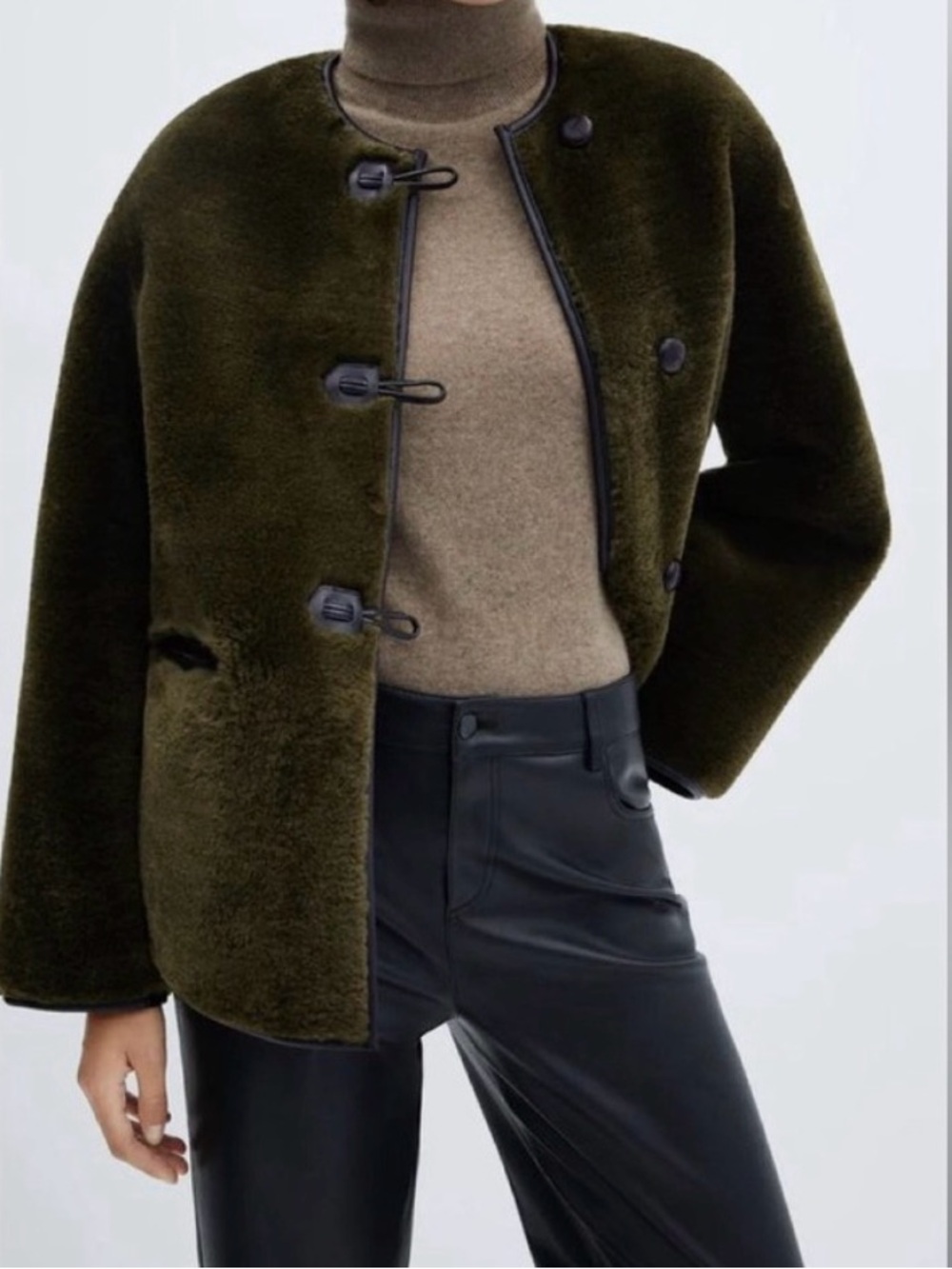 Mango Faux-Fur (Fur Effect) Sheerling Coat with AppliquƩs